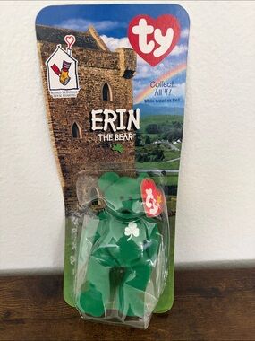 Vintage 1999 McDonald's Ty Erin the Bear * International Bears * in pkg SEALED